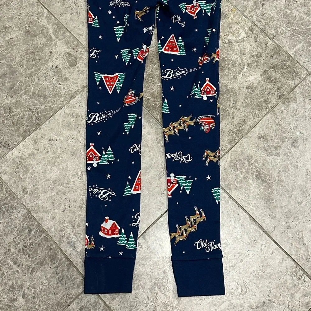 Old Navy Reindeer & Sleigh Rides Matching PJ Pajama Set Neutral NEW Snug Fit XL